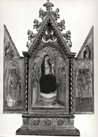 Anonimo — Nicolò di Buonaccorso - sec. XIV - Madonna con Bambino in trono, angeli e santi; Annunicazione — insieme